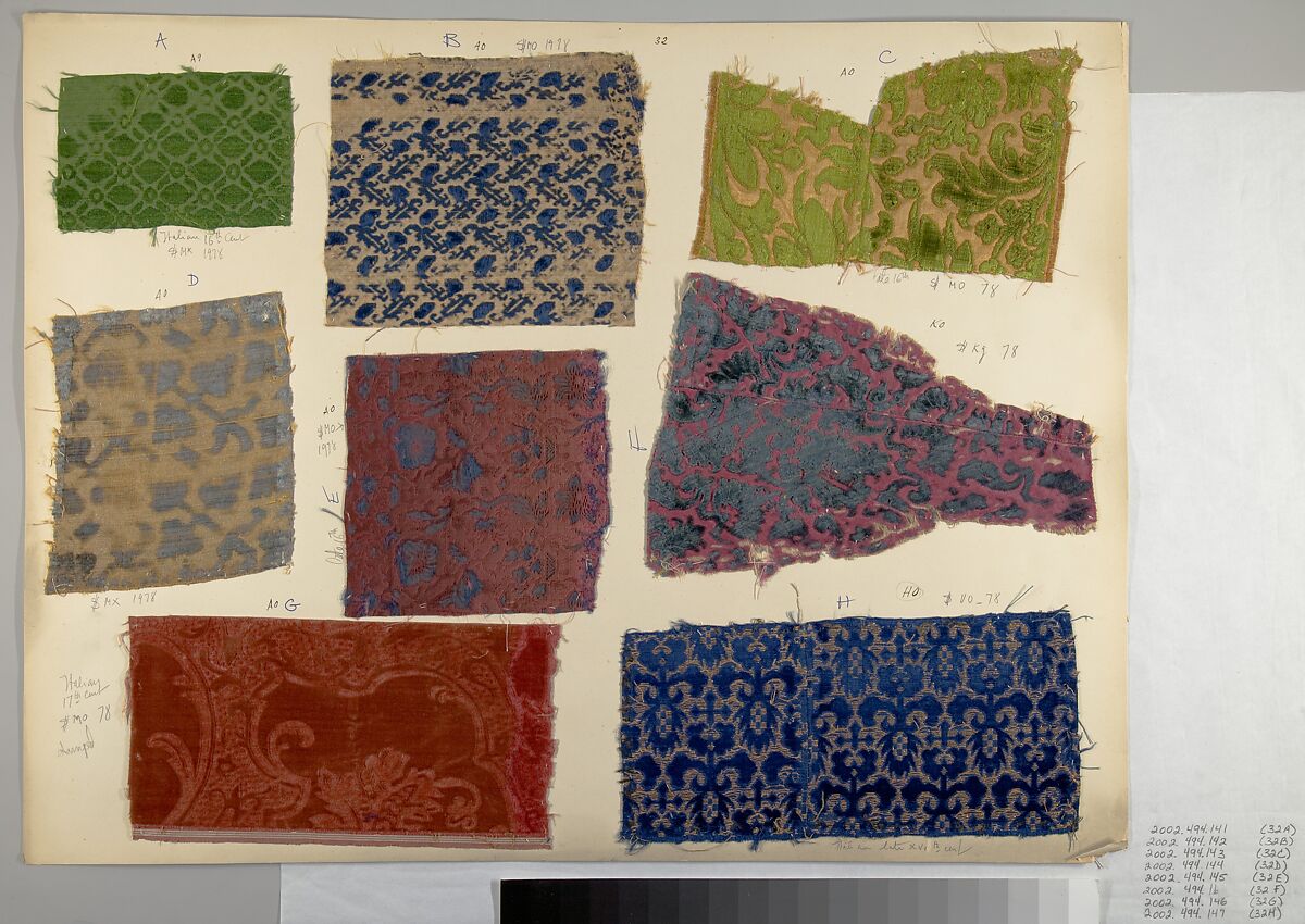 Fragment, Silk, metal thread, Italian