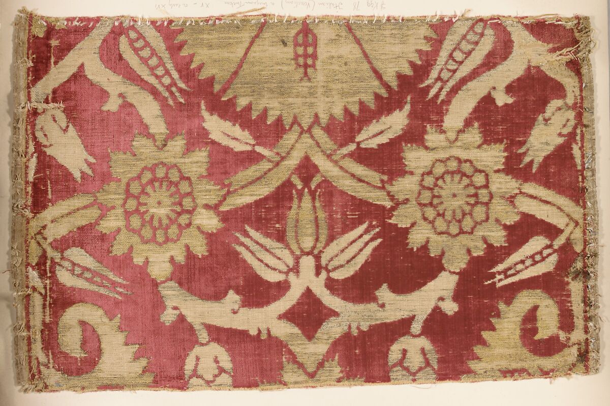 Fragment, Silk, metal thread, Italian, Venice or Turkish 