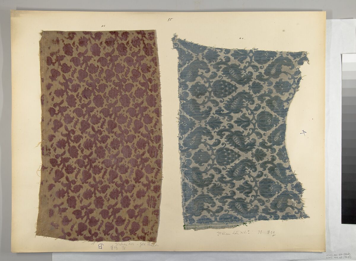 Fragment, Silk, metal thread, Italian