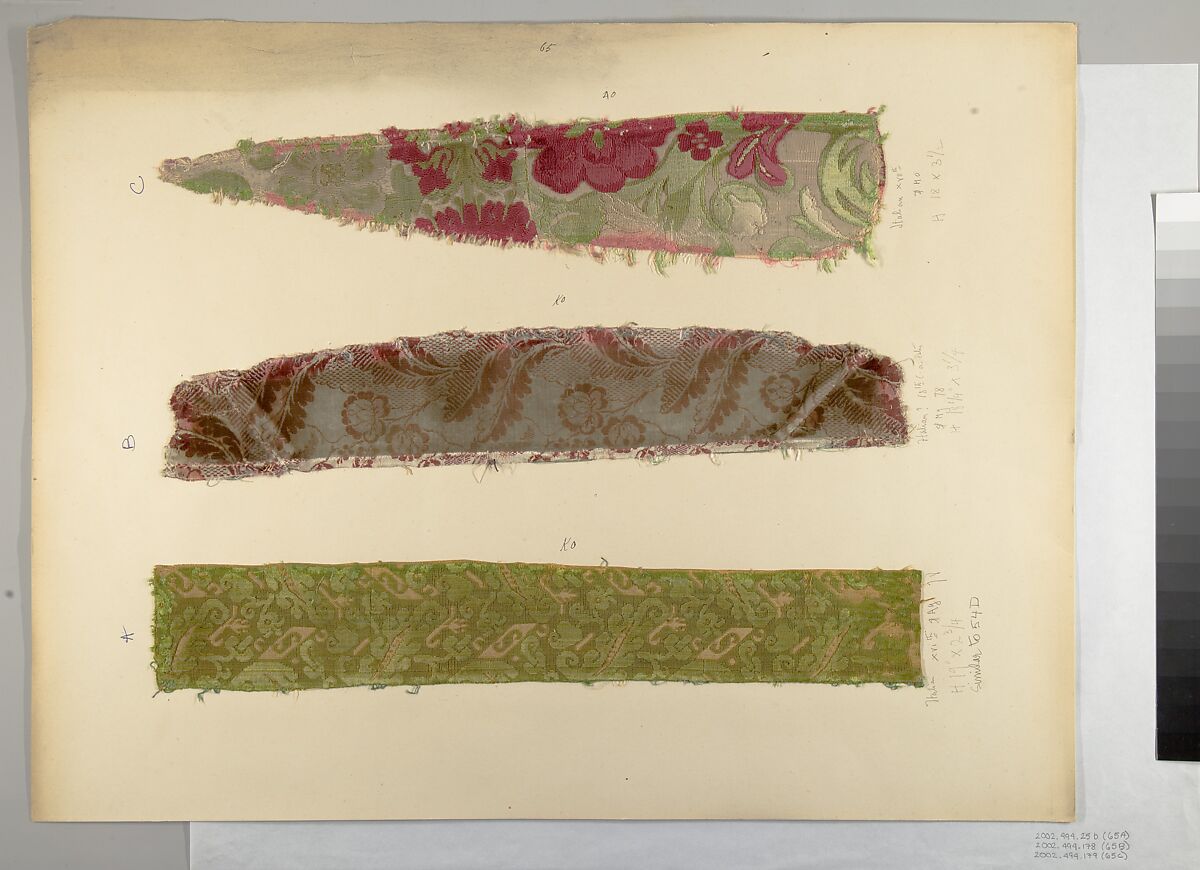 Fragment, Silk, metal thread, Italian