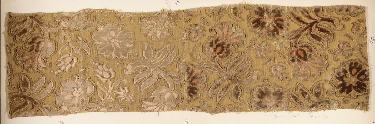 Fragment, Silk, metal thread, Italian 