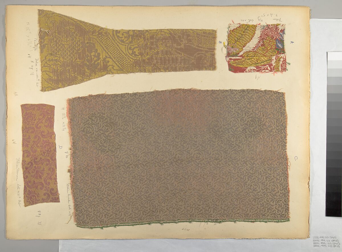 Fragment, Silk, metal thread, Italian