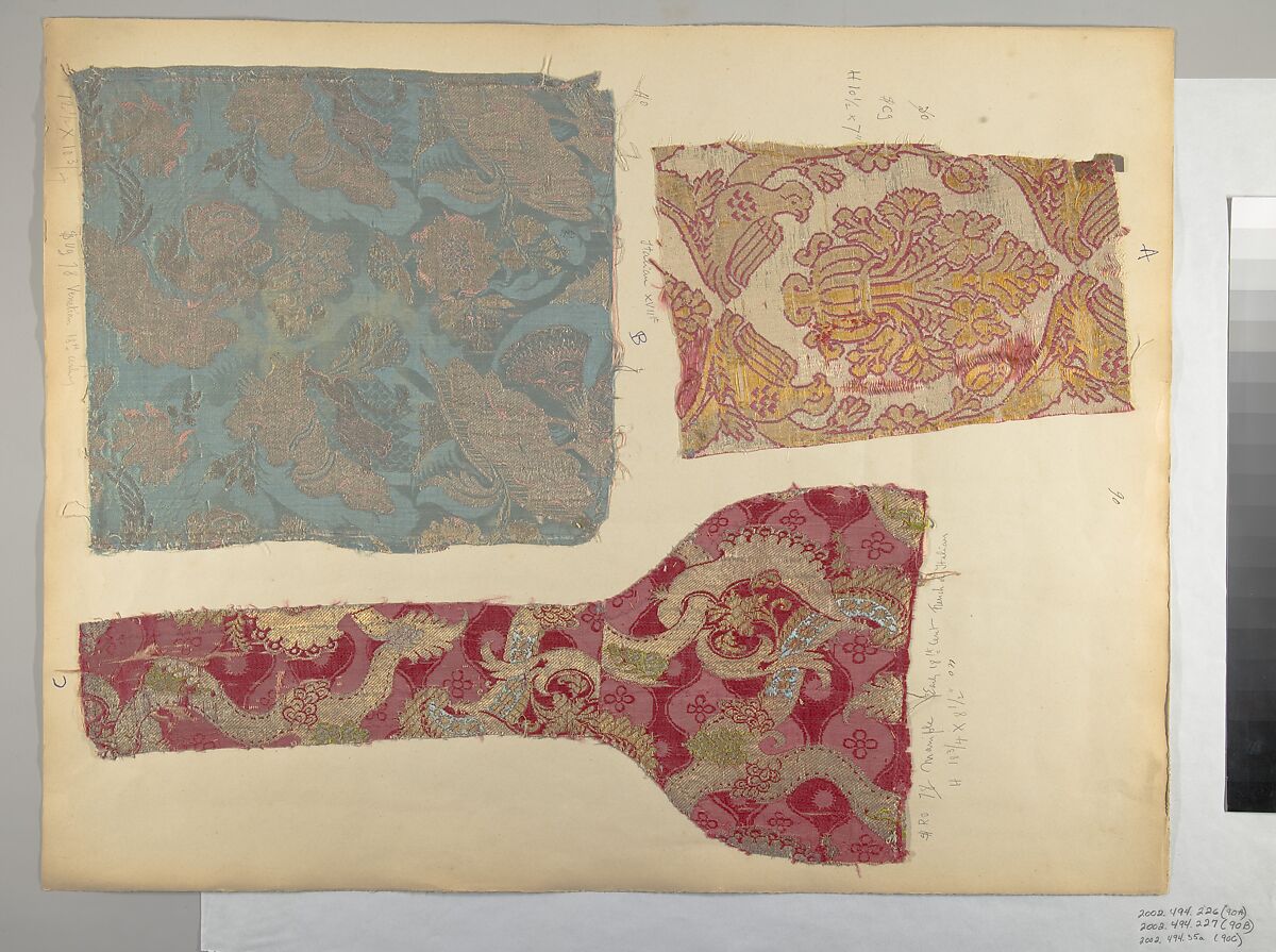 Fragment, Silk, metal thread, Italian
