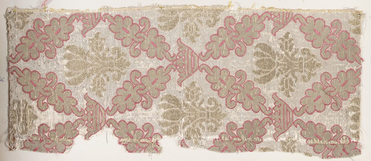 Fragment, Silk, metal thread, Italian 