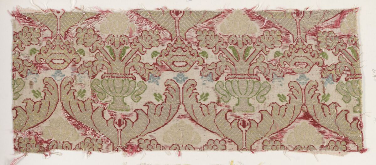 Fragment, Silk, metal weft, Italian 