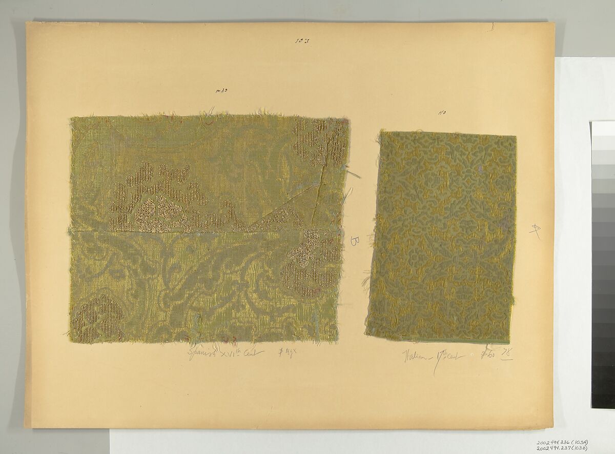 Fragment, Silk, metal thread, Italian