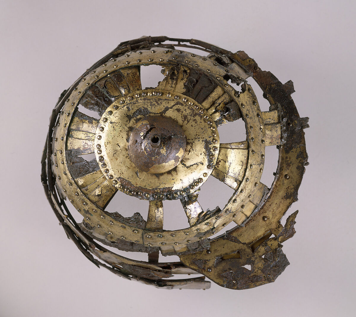 Helmet, Iron, copper, gold, Japanese