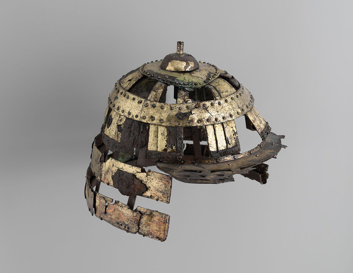 Helmet, Iron, copper, gold, Japanese 