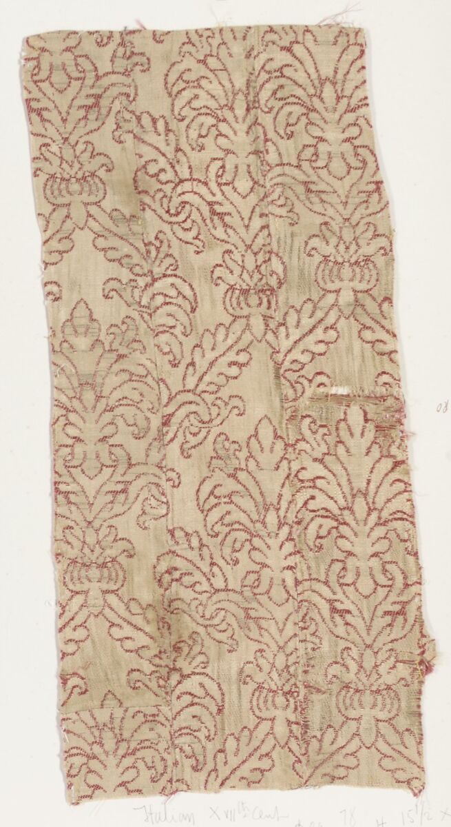 Fragment, Silk, metal thread, Italian 