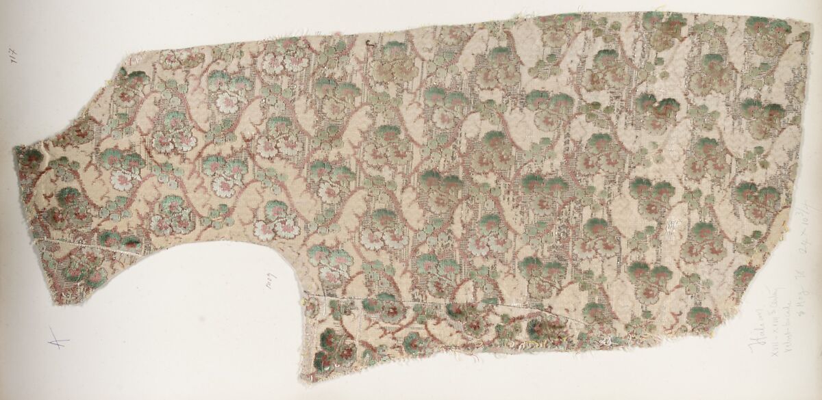 Fragment, Silk, metal thread, Italian 