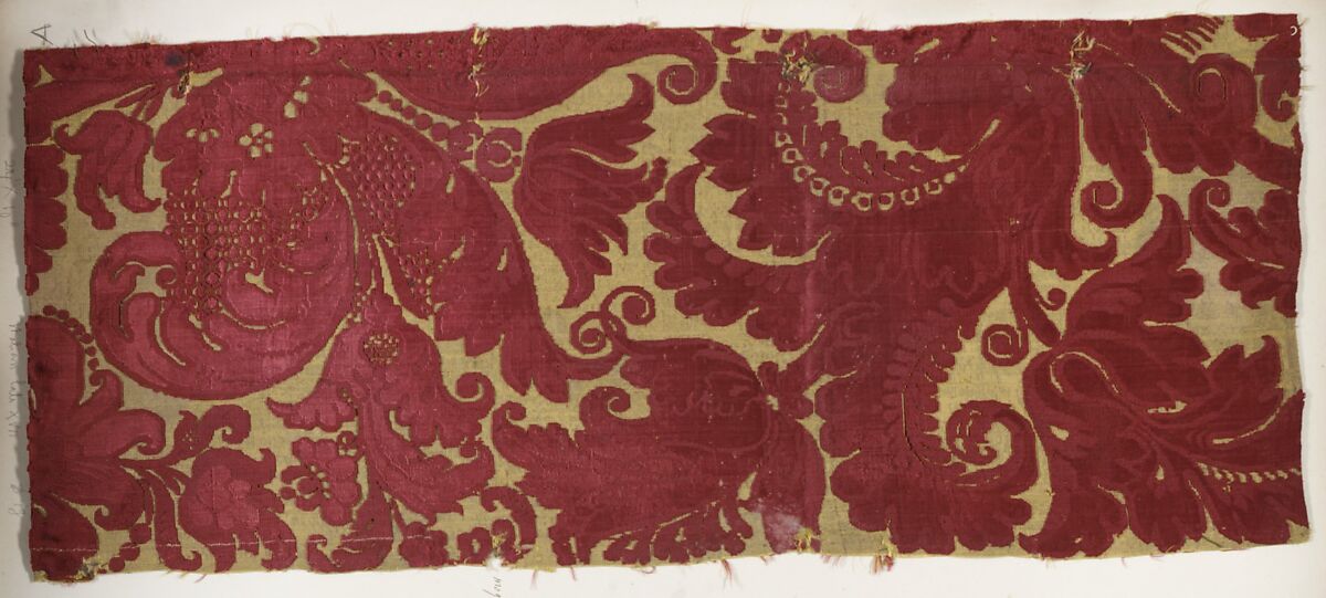 Fragment, Silk, metal thread, Italian 