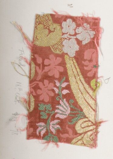 Fragment, Silk, metal thread, French 