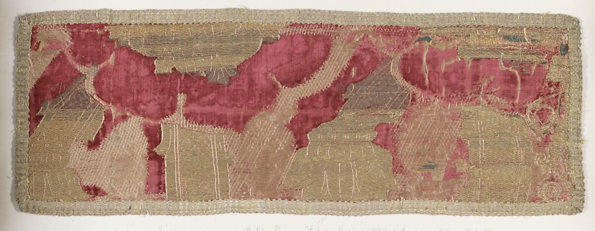 Fragment, Silk, metal thread, Italian, Venice 