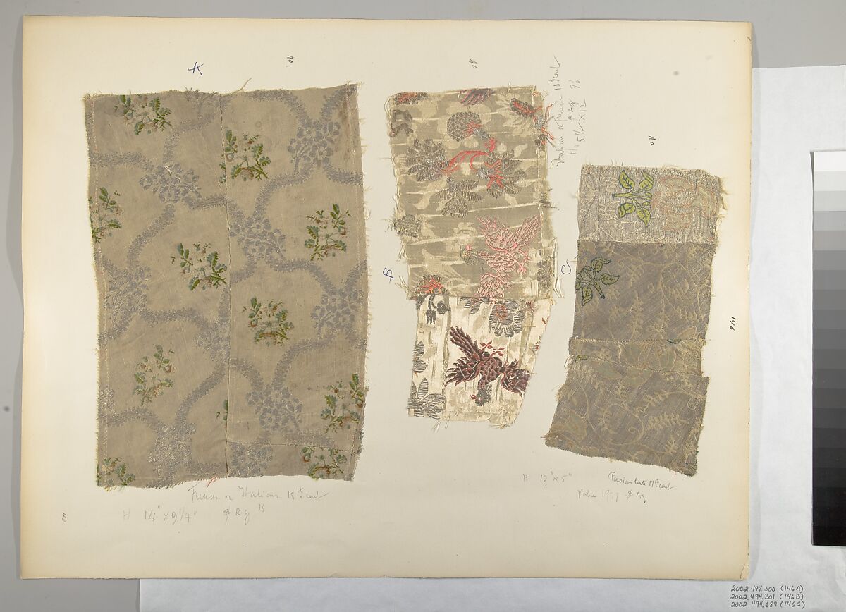 Fragment, Silk, metal thread, French or Italian