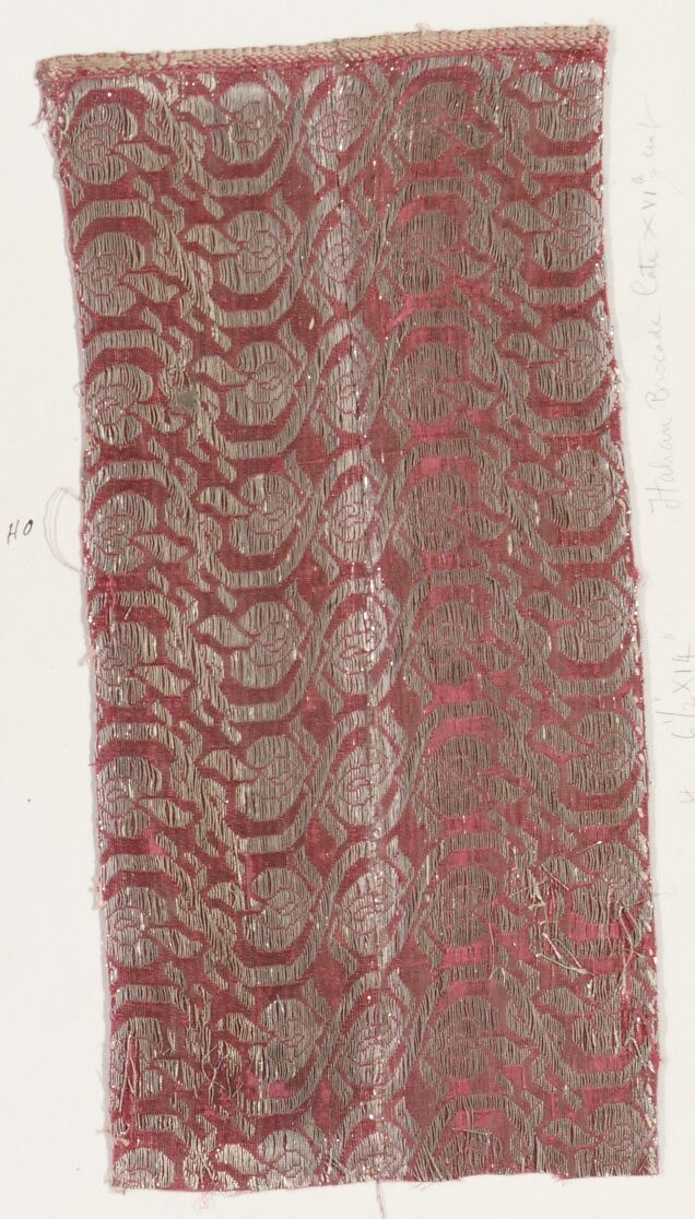 Fragment, Silk, metal thread, Italian 