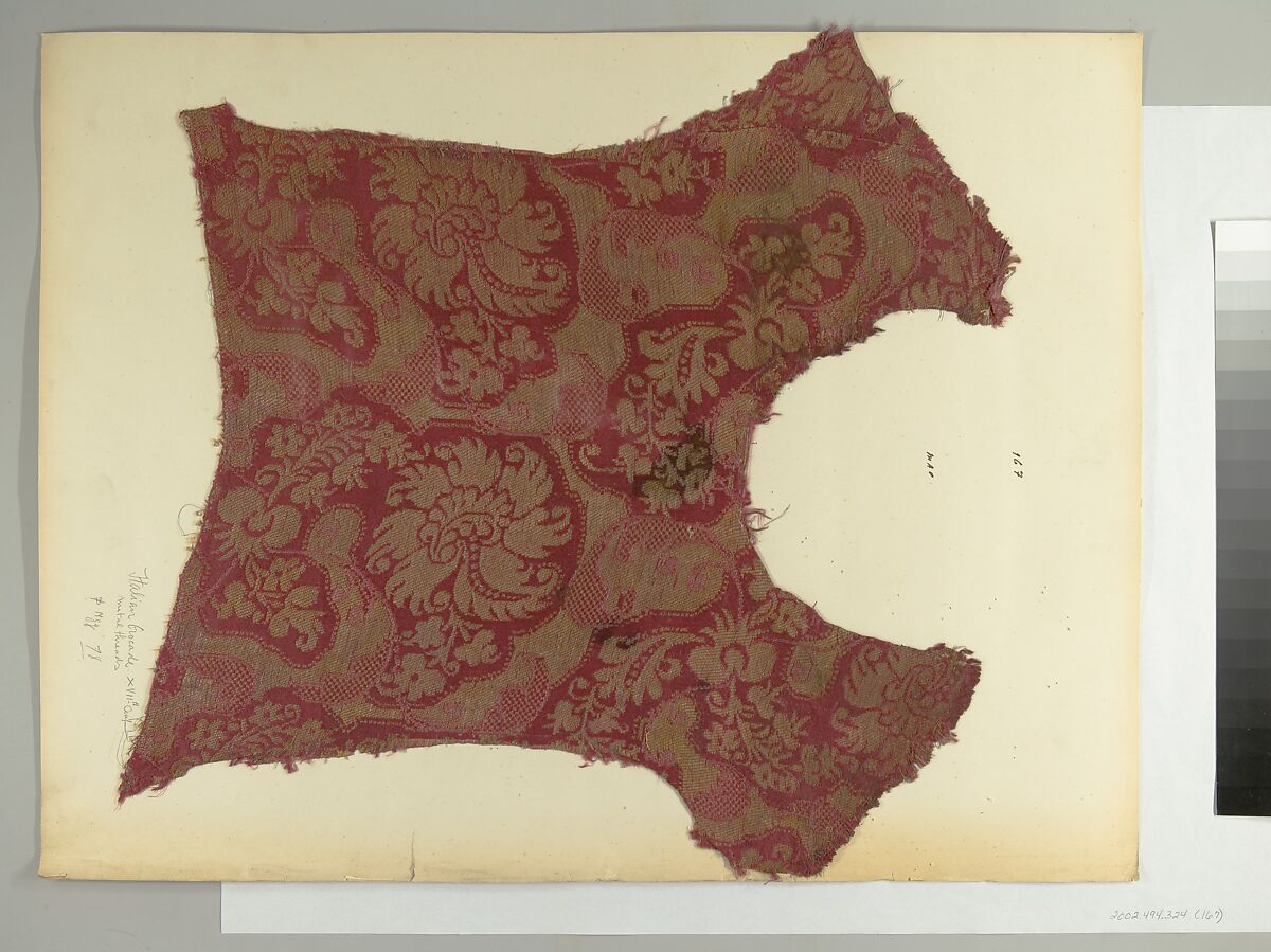 Fragment, Silk, metal thread, Italian