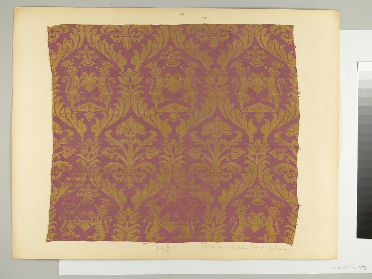 Fragment, Silk, Spanish or Italian