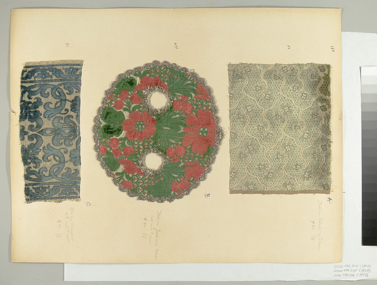 Fragment, Silk, metal thread, Italian