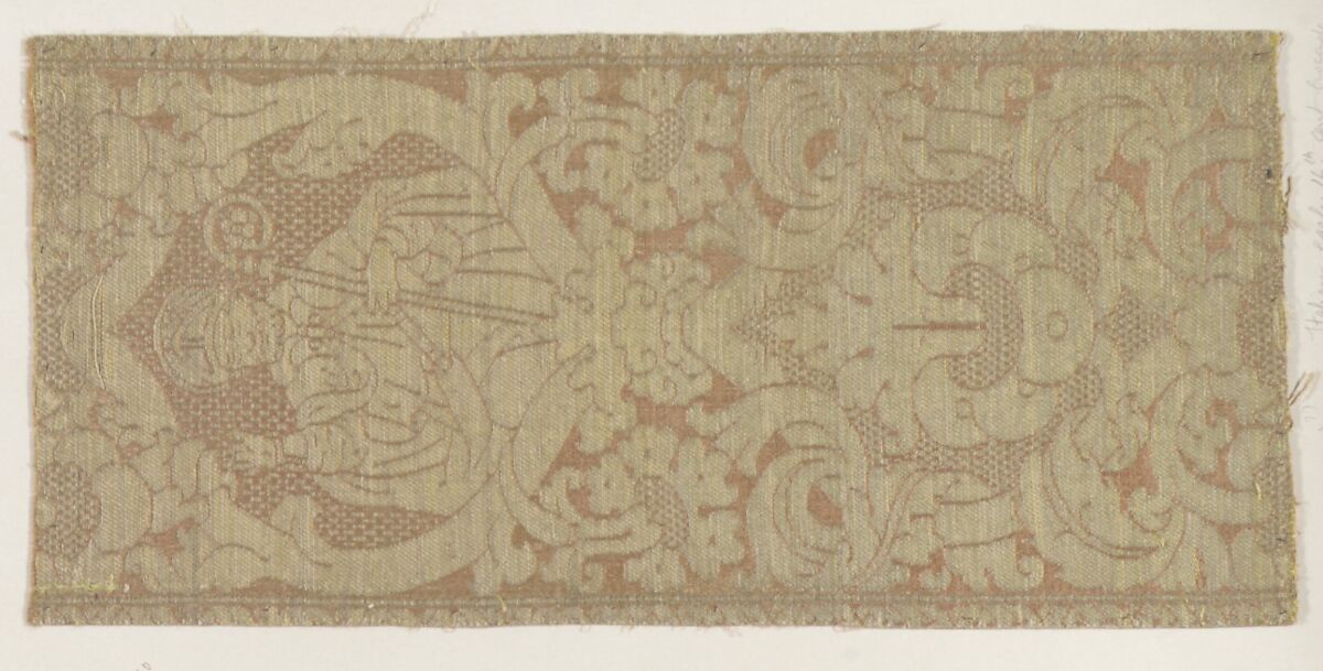 Fragment, Silk, metal thread, Italian 