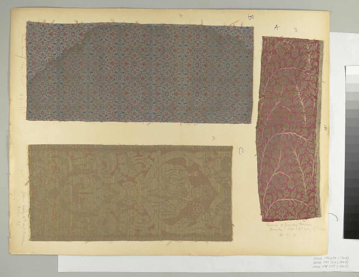 Fragment, Silk, metal thread, Italian