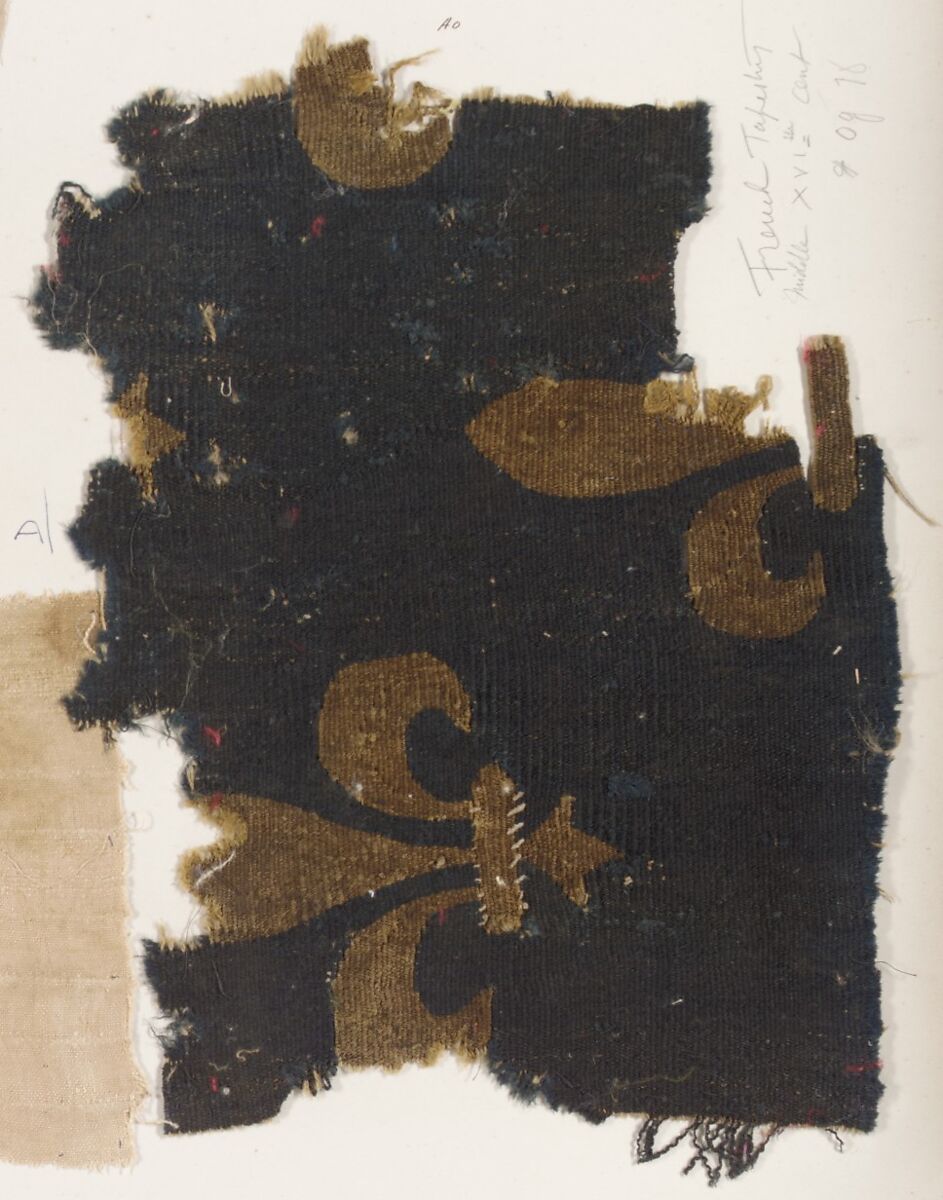 Tapestry fragment, Wool, French, possibly Paris 