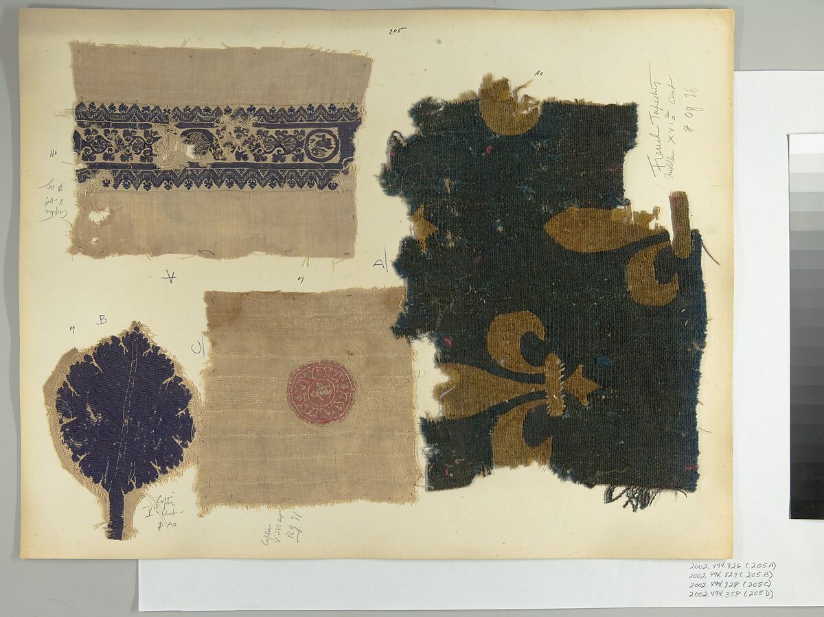 Tapestry fragment, Wool, French, possibly Paris
