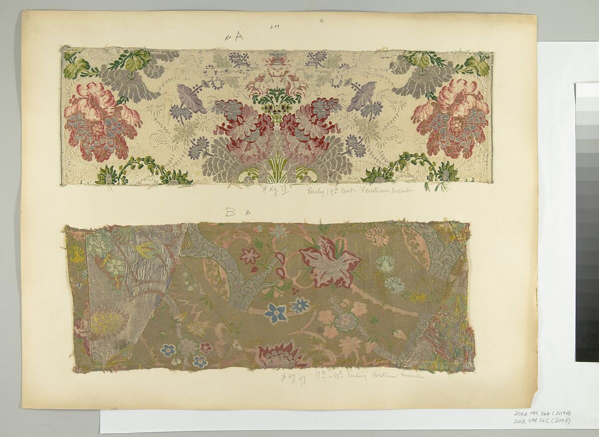 Fragment, Silk, metal thread, Italian