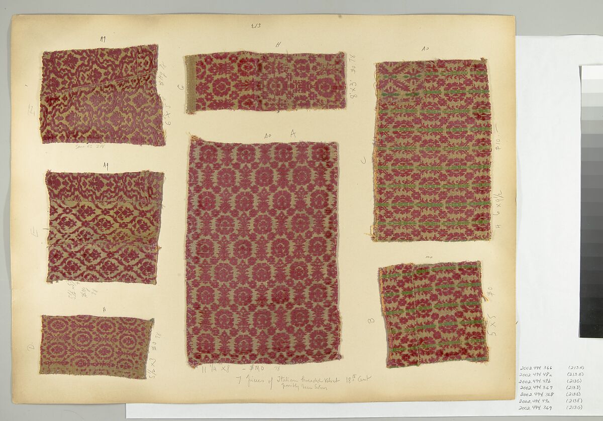 Fragment, Silk, metal thread, Italian