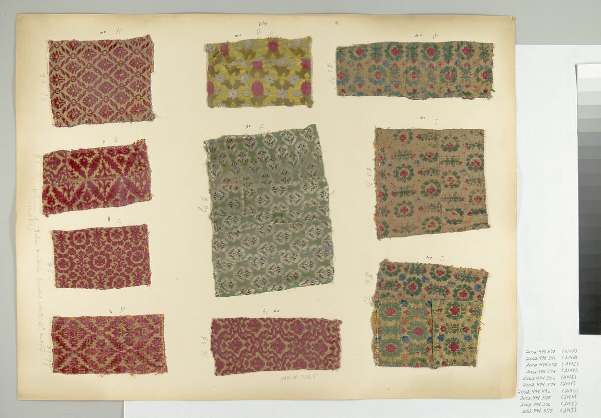Fragment, Silk, metal thread, Italian