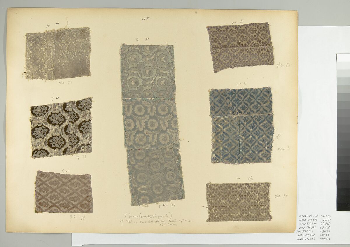 Fragment, Silk, metal thread, Italian