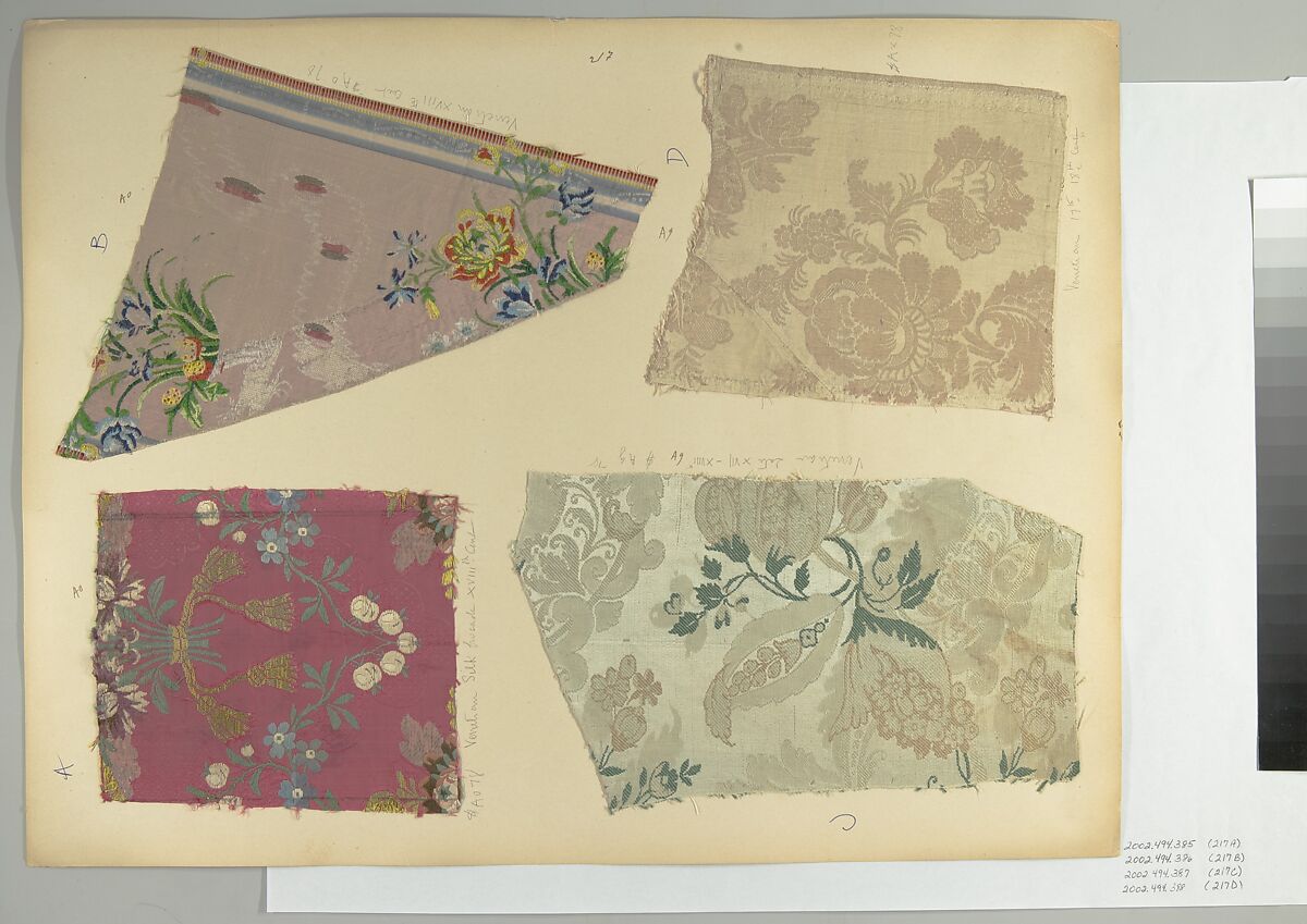 Fragment, Silk, metal thread, Italian, Venice