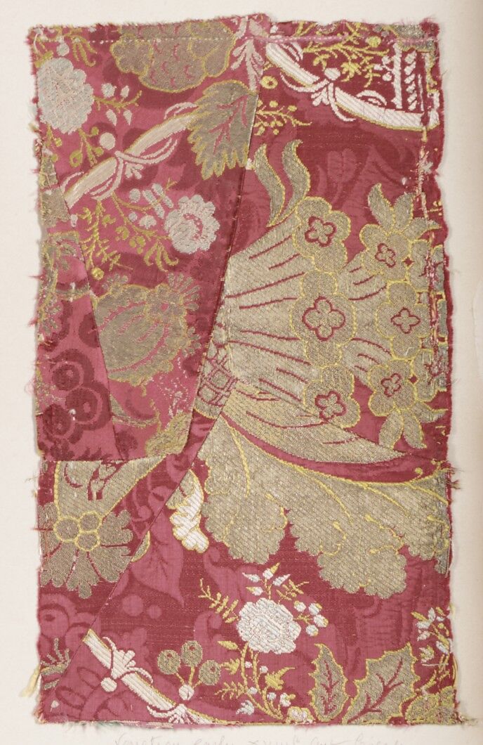 Fragment, Silk, metal thread, Italian, Venice 