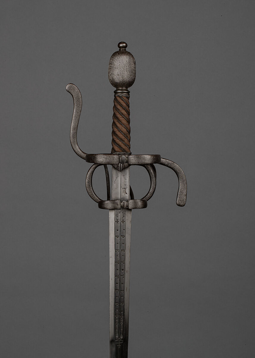 Rapier, Peter Tesche (German, Solingen, active mid-17th century), Steel, copper, wood, German 