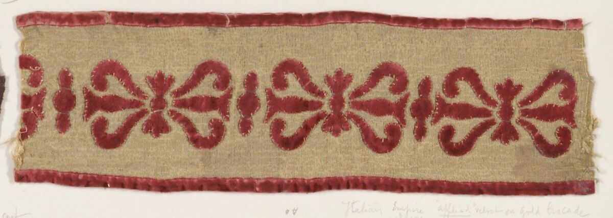 Fragment, Silk, metal thread, Italian 