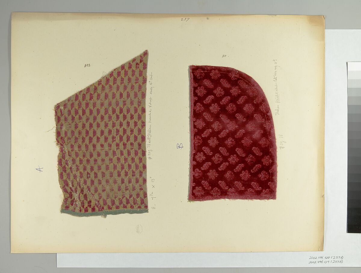 Fragment, Silk, metal thread, Northern Italian