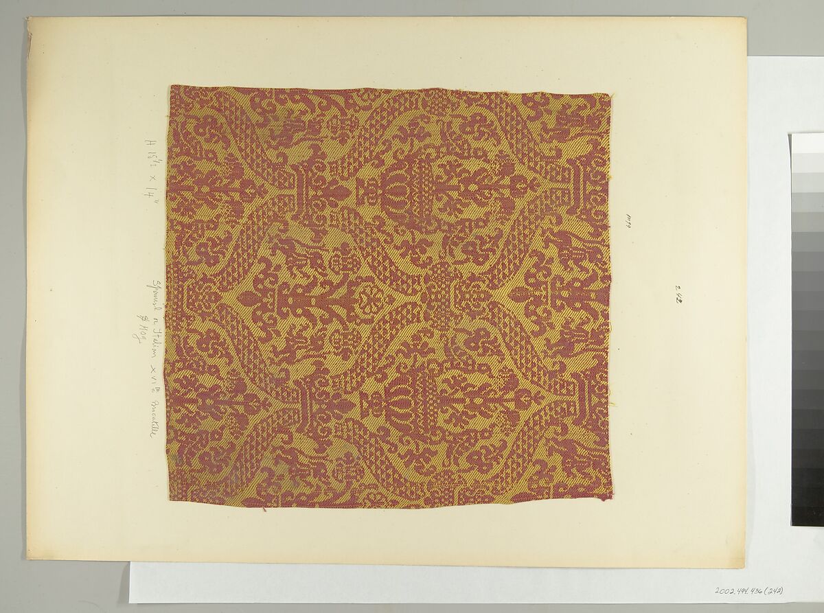Fragment, Silk, Spanish or Italian