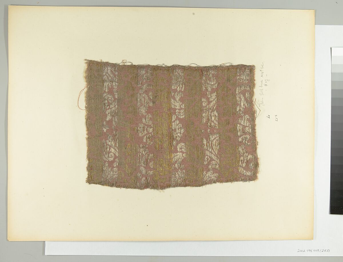 Fragment, Silk, metal thread, Italian