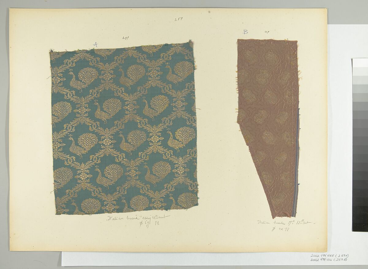 Fragment, Silk, metal thread, Italian
