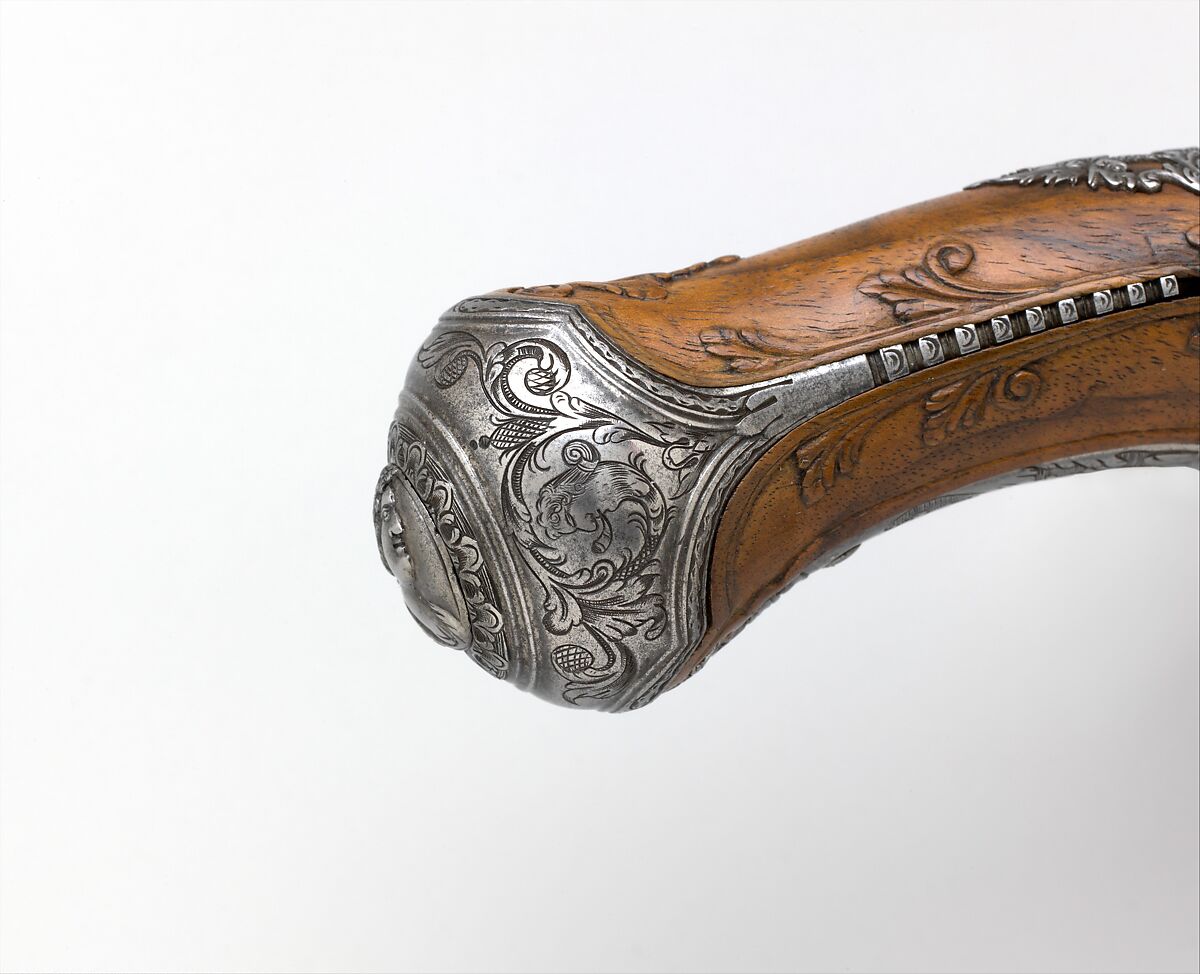 Pair of Pistols with Flintlocks alla Fiorentina, Attributed to Cristiano Leoni (Italian, Pistoia, active ca. 1780), Steel, wood, Italian, Pistoia