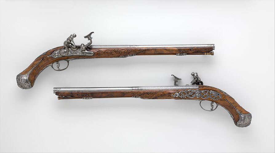 Pair of Pistols with Flintlocks alla Fiorentina