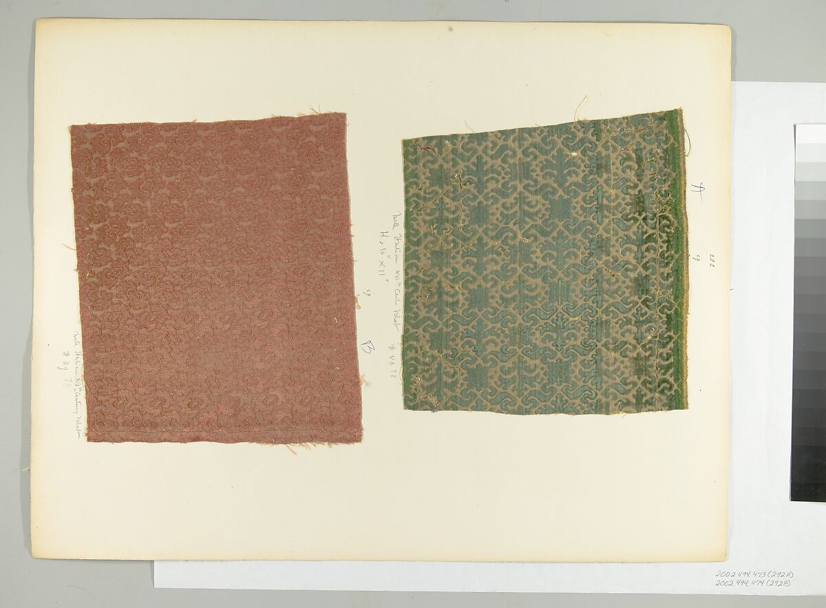 Fragment, Silk, metal thread, Northern Italian