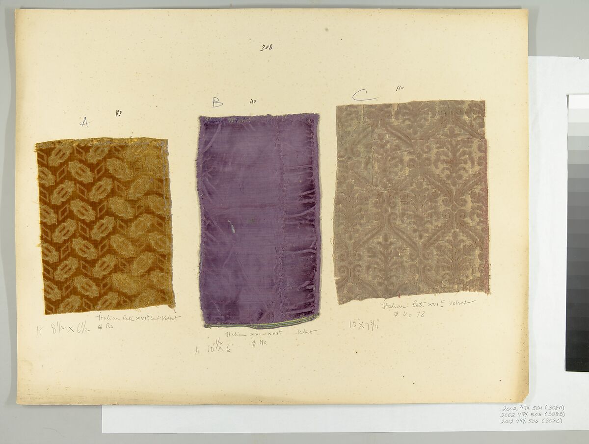 Fragment, Silk, metal thread, Italian