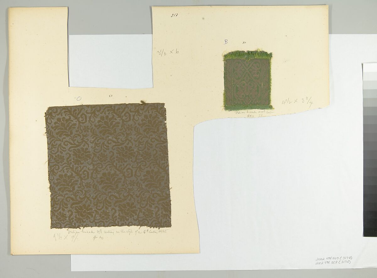 Fragment, Silk, metal thread, Italian