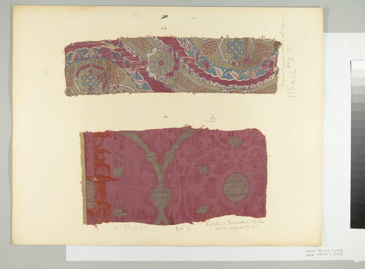 Fragment, Silk, metal thread, Italian, Venice or Turkish