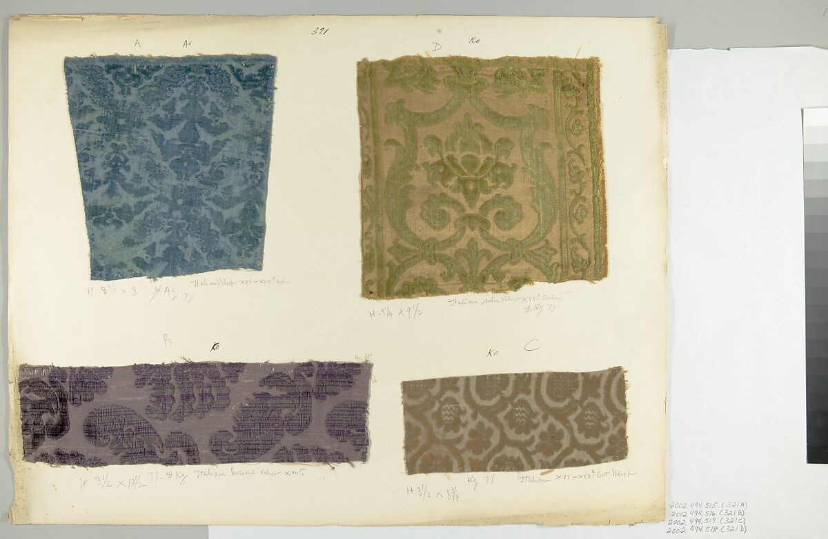 Fragment, Silk, metal thread, Italian