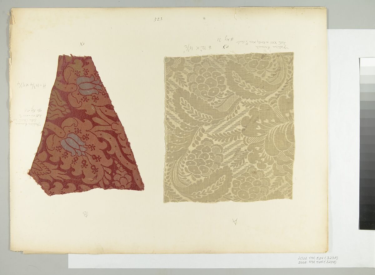Fragment, Silk, metal thread, Italian