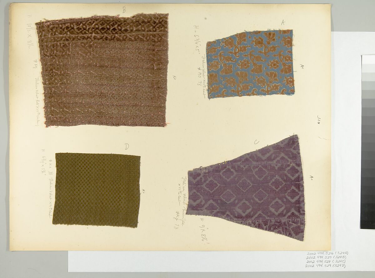 Fragment, Silk, metal thread, Italian