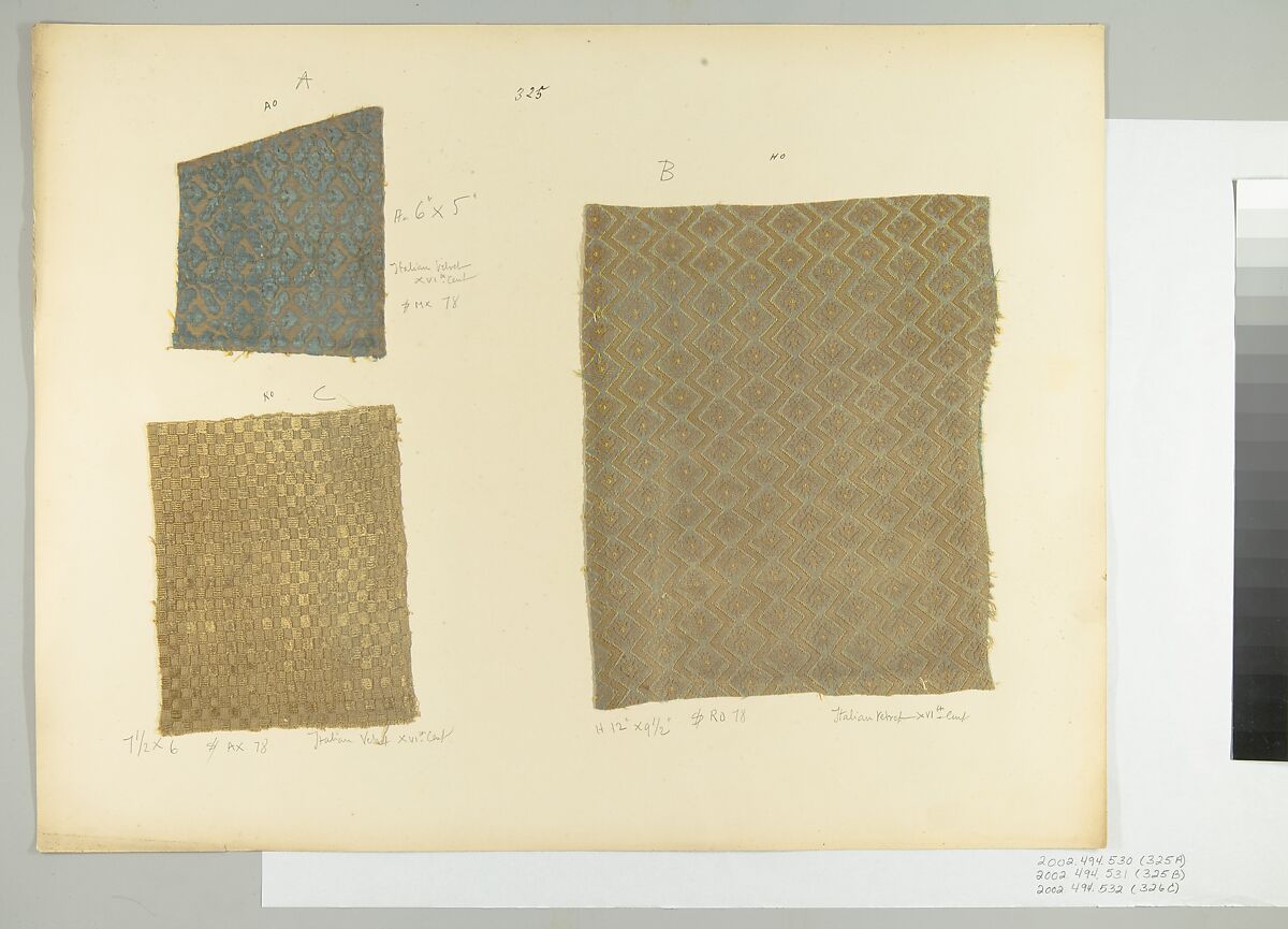 Fragment of velvet, Silk, Italian