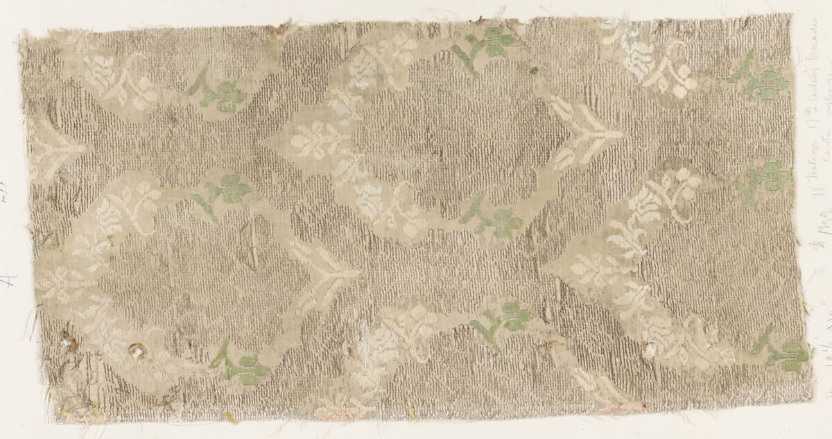 Fragment, Silk, metal thread, Italian 