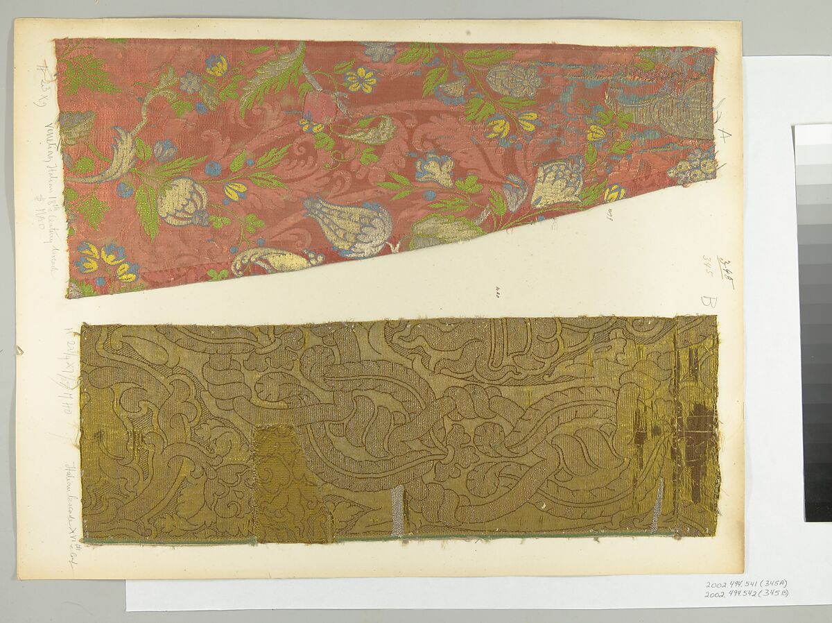 Fragment, Silk, metal thread, Italian